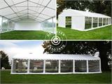 Tente de réception Exclusive 6x12m PVC, Blanc, Panorama