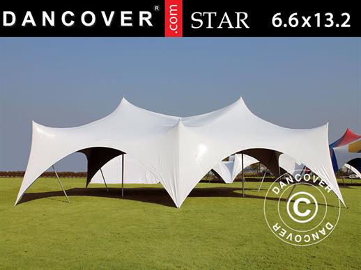 Pole tent 'Star' 6,6x13,2x4,8m, PVC, Blanco