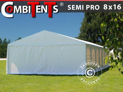 Tenda para festas, SEMI PRO Plus CombiTents® 8x16 (2,6)m 6-em-1, Branco