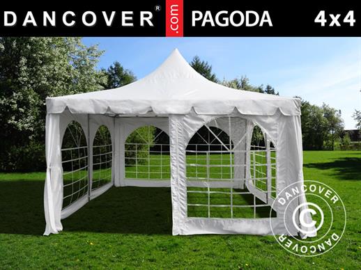 Tendone per feste Pagoda 4x4m, Bianco