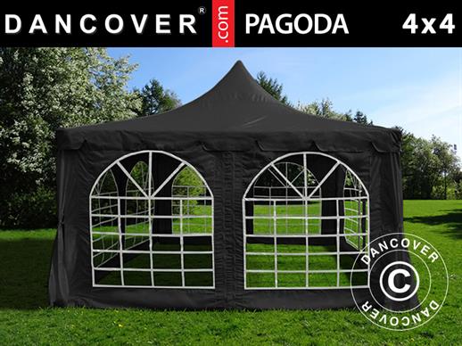 Carpa para Fiestas Pagoda 4x4m, Negra Carpa para Fiestas Pagoda 4x4m, Negra