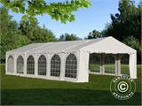 Solución 2 en 1 SmartPack: Carpa Exclusive 6x12m, Blanco/Cenador 4x4m, Arena