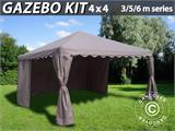 SmartPack 2-in-1 solution: Marquee Exclusive 6x12 m, White/Gazebo 4x4 m, Sand