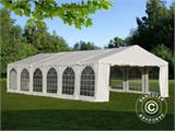 SmartPack solução 2-em-1: Tenda para festas Exclusive 6x12m, Branca/Gazebo 3,6x3,6m, Areia
