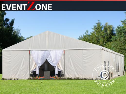 Tente de réception Professionnelle EventZone 9x18m PVC, Blanc