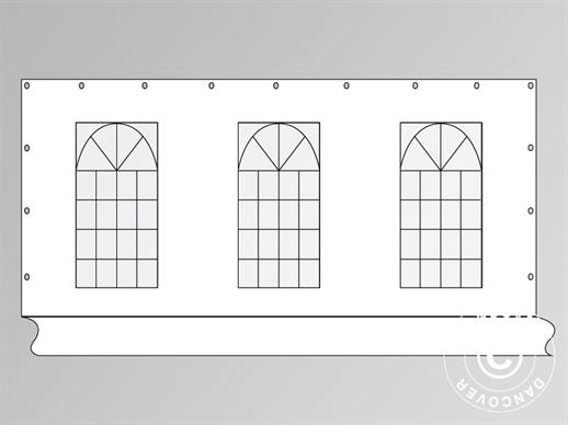 Zijwand met raam voor PLUS-feesttent 6m, Wit