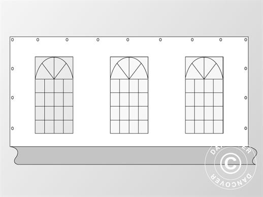 Sidewall with window for marquee PLUS 6 m, White/Grey