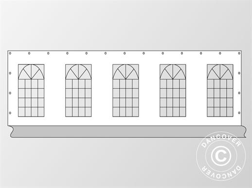 Zijwand met raam voor PLUS-feesttent 10m, Wit/Grijs