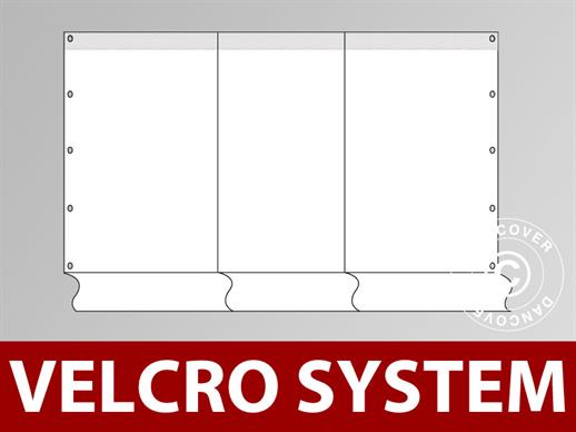 Parete terminale PLUS 6m con stretta porta, Bianco