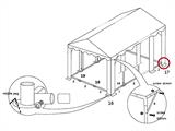 3-weg grondframe verbindingsstuk, Ø42+Ø54mm