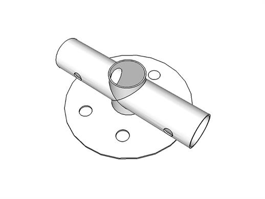 2-weg grondframe verbindingsstuk, Ø42mm