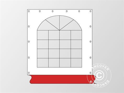 Muro lateral con ventana para carpa Original, Blanco/Rojo
