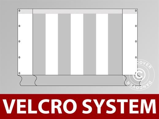 Parede da extremidade Original 4m com porta ampla, Branco/Cinza