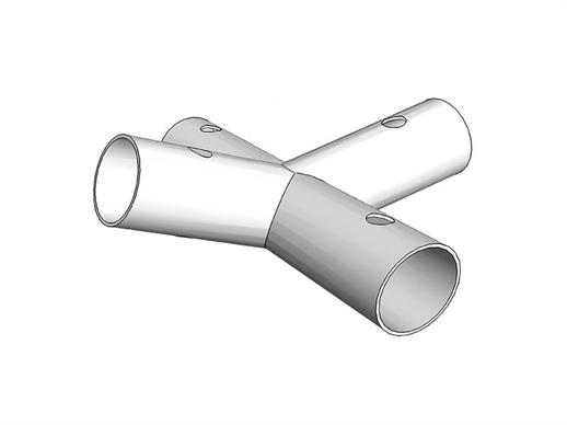 4-ways connector, Ø42+Ø54 mm, 140°