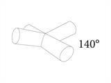 4-ways connector, Ø42+Ø54 mm, 140°