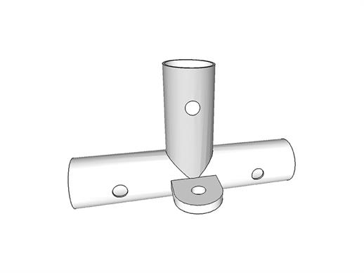 3-ways connector, Ø42 mm, 375x250 mm