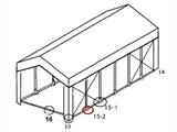 3-weg grondframe verbindingsstuk, Ø42+Ø54mm