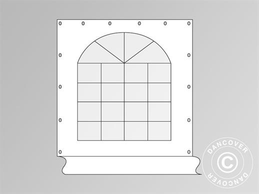 Sidevæg med vindue til partytelt SEMI PRO 8 m serien, Hvid