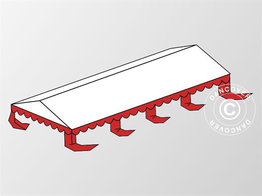 Dachplane für das Partyzelt Original 6x8m PVC, Weiß/Rot