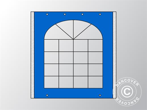 Paroi avec fenêtre pour tente de réception UNICO, PVC/Polyester, 2m, bleu