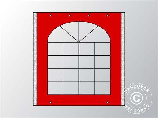 Paroi avec fenêtre pour tente de réception UNICO, PVC/Polyester, 2m, rouge