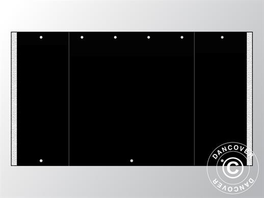 Giebelwand UNICO 3m mit schmaler Tür (3x3m), Schwarz