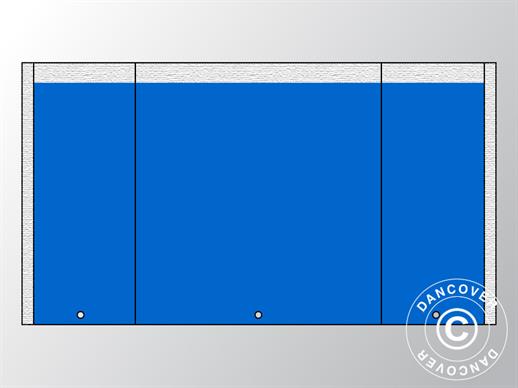 Giebelwand UNICO 3m mit schmaler Tür (3x6m), Blau