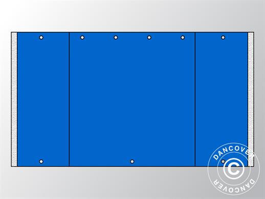 Giebelwand UNICO 3m mit schmaler Tür (3x3m), Blau