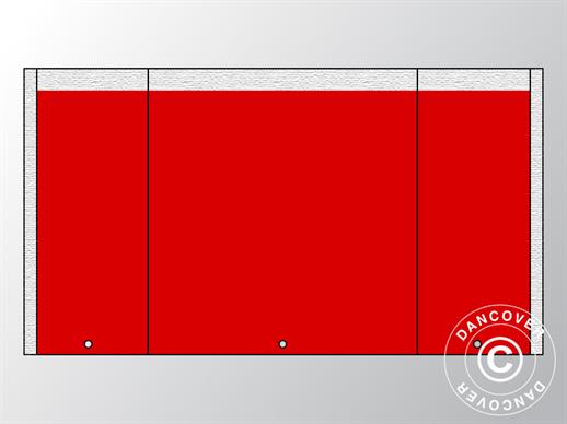 Giebelwand UNICO 3m mit schmaler Tür (3x6m), Rot