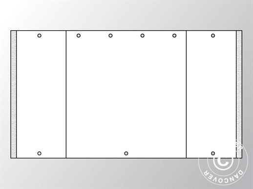 Giebelwand UNICO 3m mit schmaler Tür (3x3m), Weiß