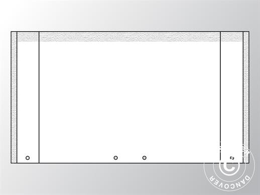 Parede da extremidade UNICO 4m com porta ampla, Branco