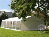 Sidewall kit with Panorama windows for marquee Exclusive, 6x14 m, White, Flame Retardant