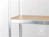 Storage Rack w/4 Shelves, 0.9x0.4x1.8 m, Silver