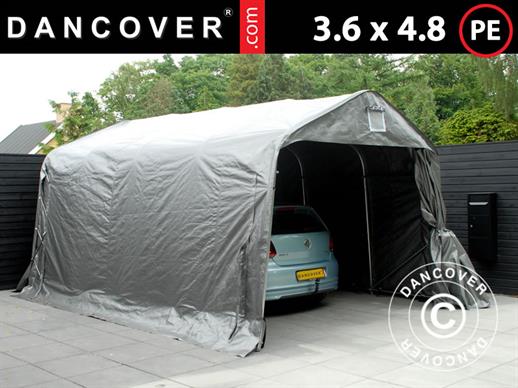 Carpa garaje PRO 3,6x4,8x2,68m, PE, Gris