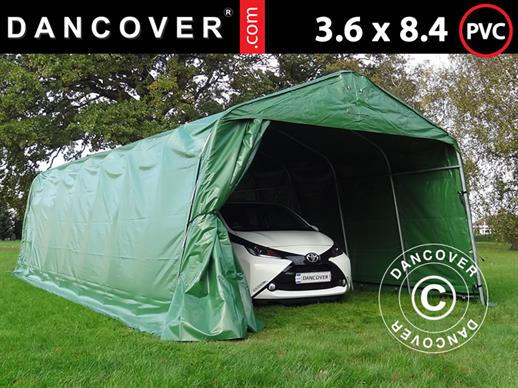 Zeltgarage PRO 3,6x8,4x2,68m PVC, Grün Zeltgarage PRO 3,6x8,4x2,68m PVC, Grün