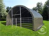 Abri pour bétail 6x6x3,7m, PVC, Vert Abri pour bétail 6x6x3,7m, PVC, Vert