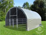 Abri pour bétail 6x6x3,7m, PVC, Vert Abri pour bétail 6x6x3,7m, PVC, Vert