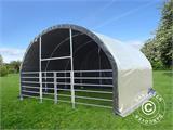 Abri pour bétail 6x6x3,7m, PVC, Vert Abri pour bétail 6x6x3,7m, PVC, Vert