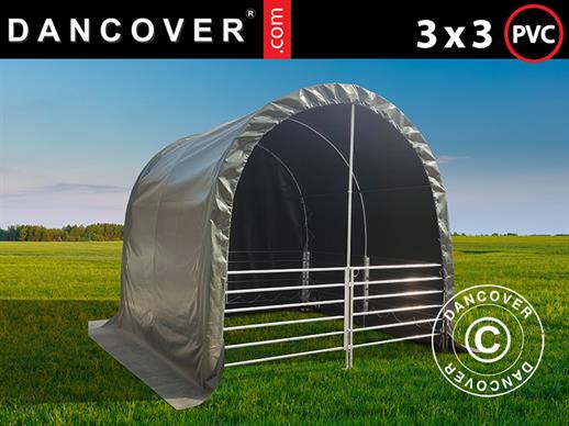 Weidezelt 3x3x2,8m, PVC, Grün