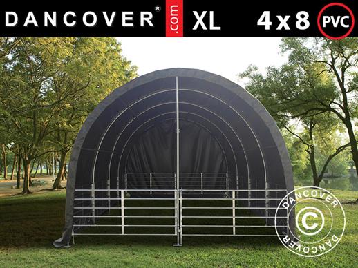 Abrigo para animais 4x8x3,15m, PVC, Verde