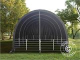 Livestock shelter 4x8x3.15 m, PVC, Green