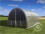 Livestock shelter 4x8x3.15 m, PVC, Green