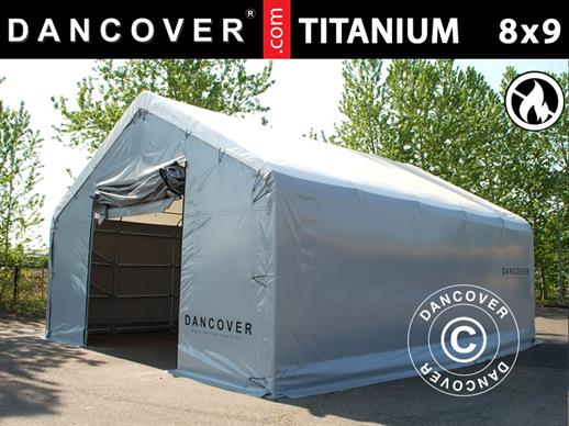 Capannone tenda Titanium 8x9x3x5m, Bianco/Grigio