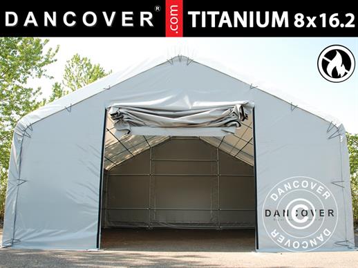 Storage shelter Titanium 8x16.2x3x5 m, White/Grey