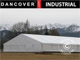 Hangar de stockage industriel Alu 20x50x9,04m avec porte coulissante, PVC, blanc