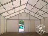 Hangar de stockage industriel Alu 20x50x9,04m avec porte coulissante, PVC, blanc