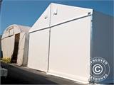 Hangar de stockage industriel Alu 20x50x9,04m avec porte coulissante, PVC, blanc