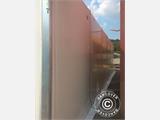Hangar de stockage industriel Alu 20x50x9,04m avec porte coulissante, PVC, blanc