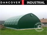 Storage shelter/arched tent 10x15x5.54 m w/sliding gate, PVC, Green