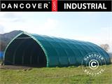 Storage shelter/arched tent 10x15x5.54 m w/sliding gate, PVC, Green